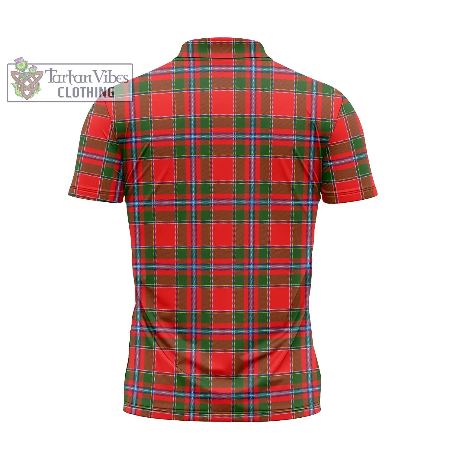 Butter Tartan Zipper Polo Shirt with Family Crest