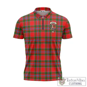 Butter Tartan Zipper Polo Shirt with Family Crest