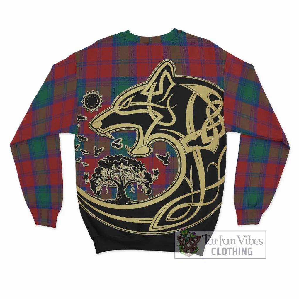 Byres (Byses) Tartan Sweatshirt with Family Crest Celtic Wolf Style