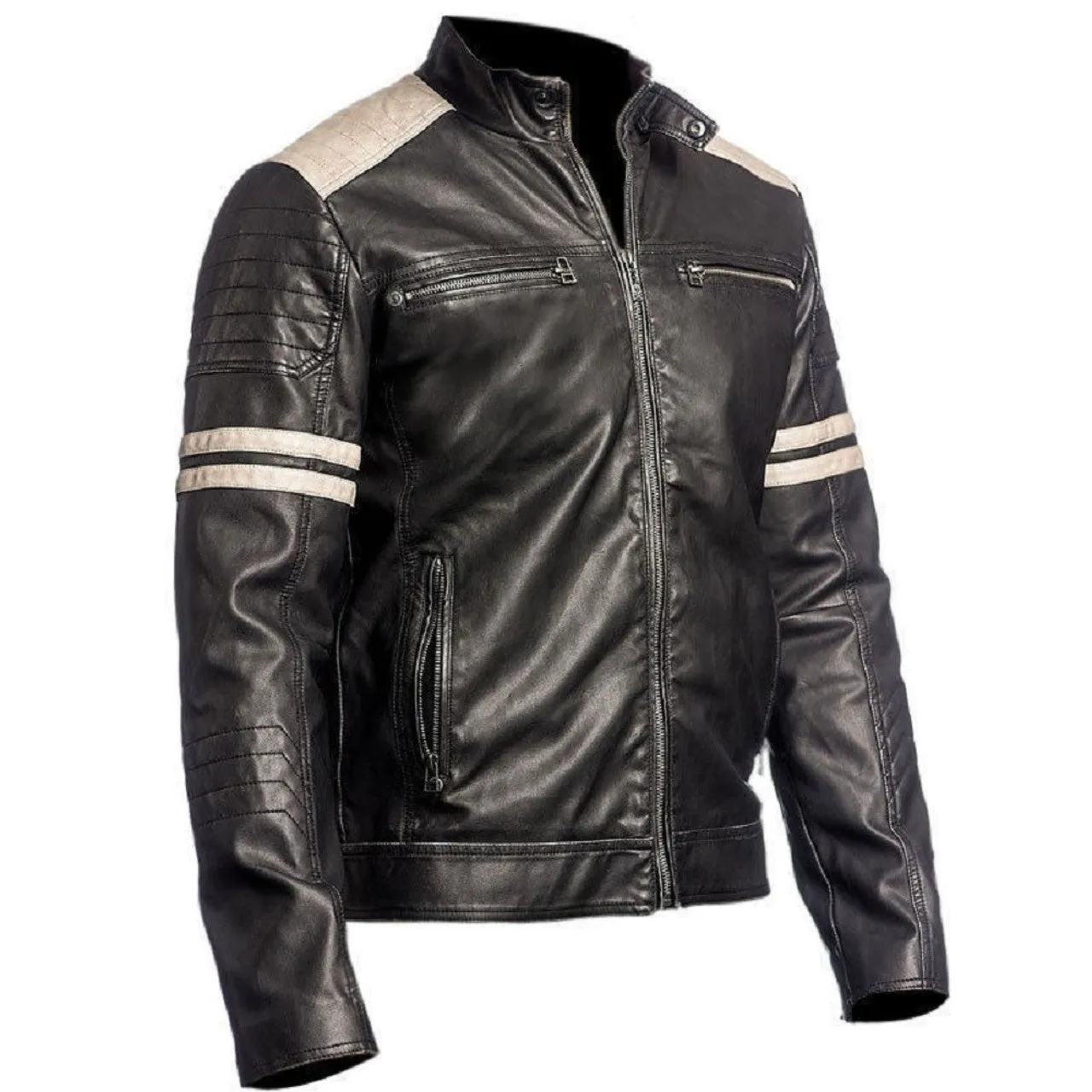 Café Racer Vintage Retro Motorbike Leather Jacket