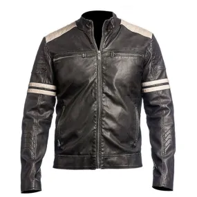 Café Racer Vintage Retro Motorbike Leather Jacket