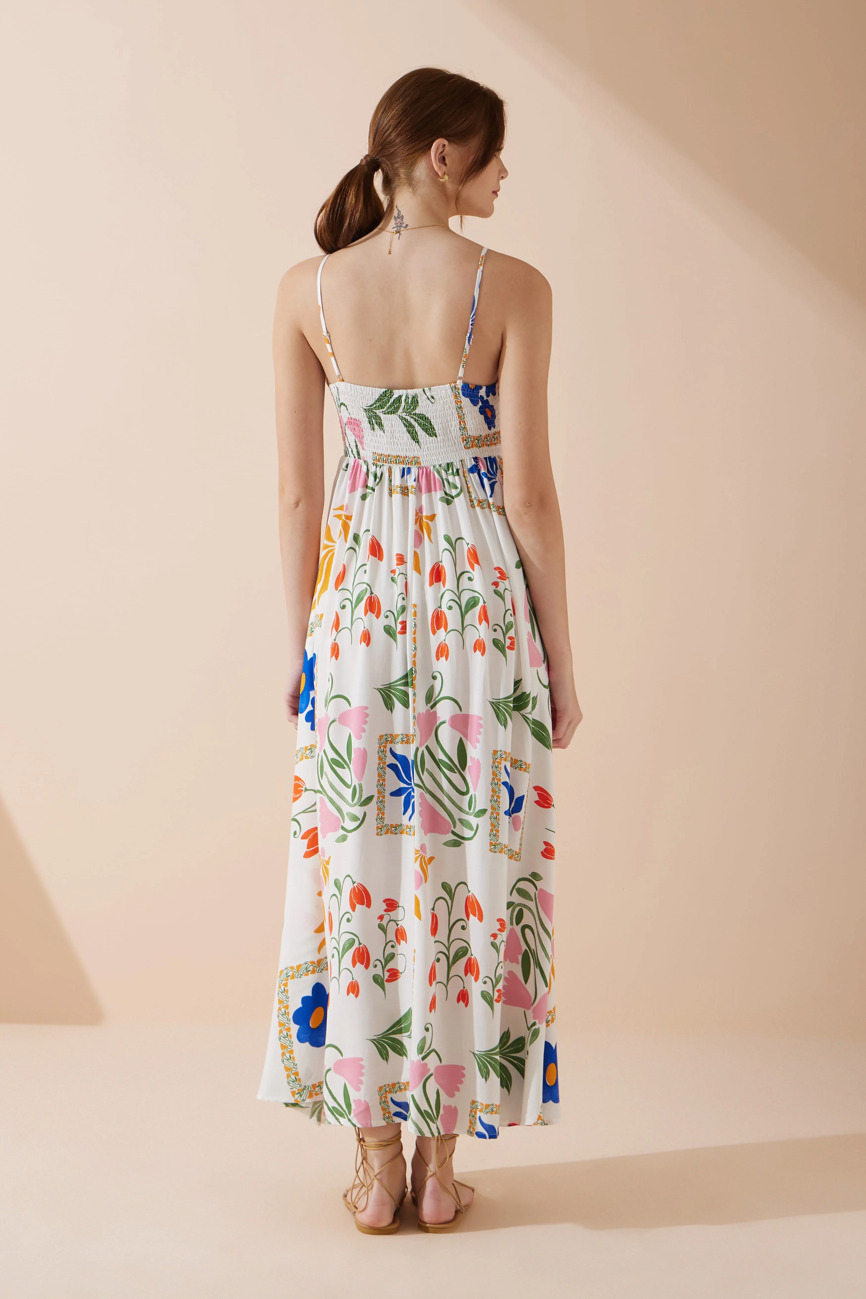 Calantha Multicolour Floral Flared Maxi Dress