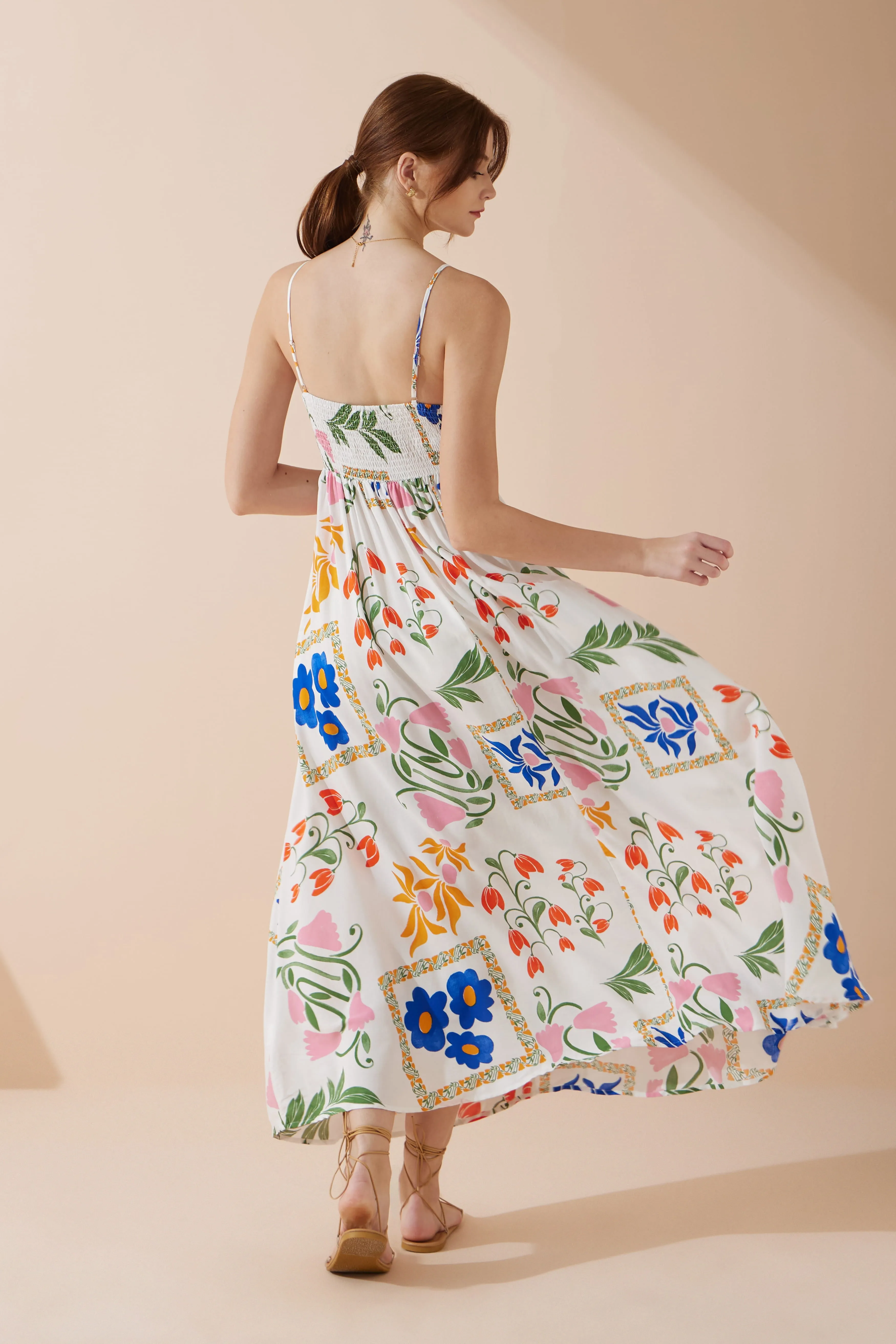 Calantha Multicolour Floral Flared Maxi Dress