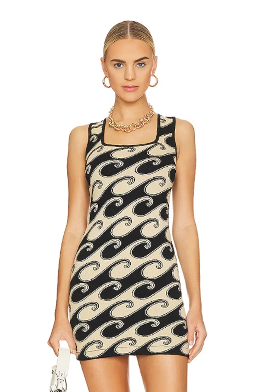 Coal/Fieno Waves Peachskin Tank Dress