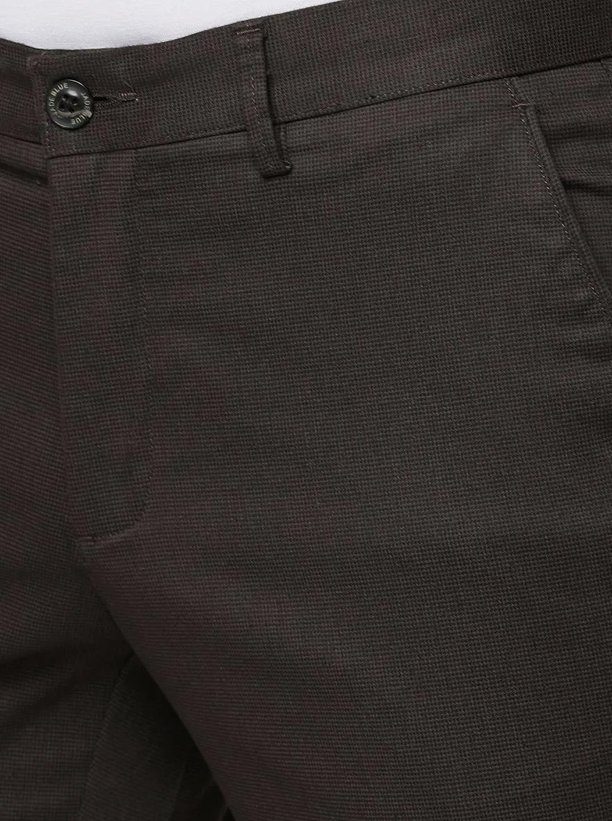 Coffee Brown Solid Uno Fit Casual Trouser | JadeBlue