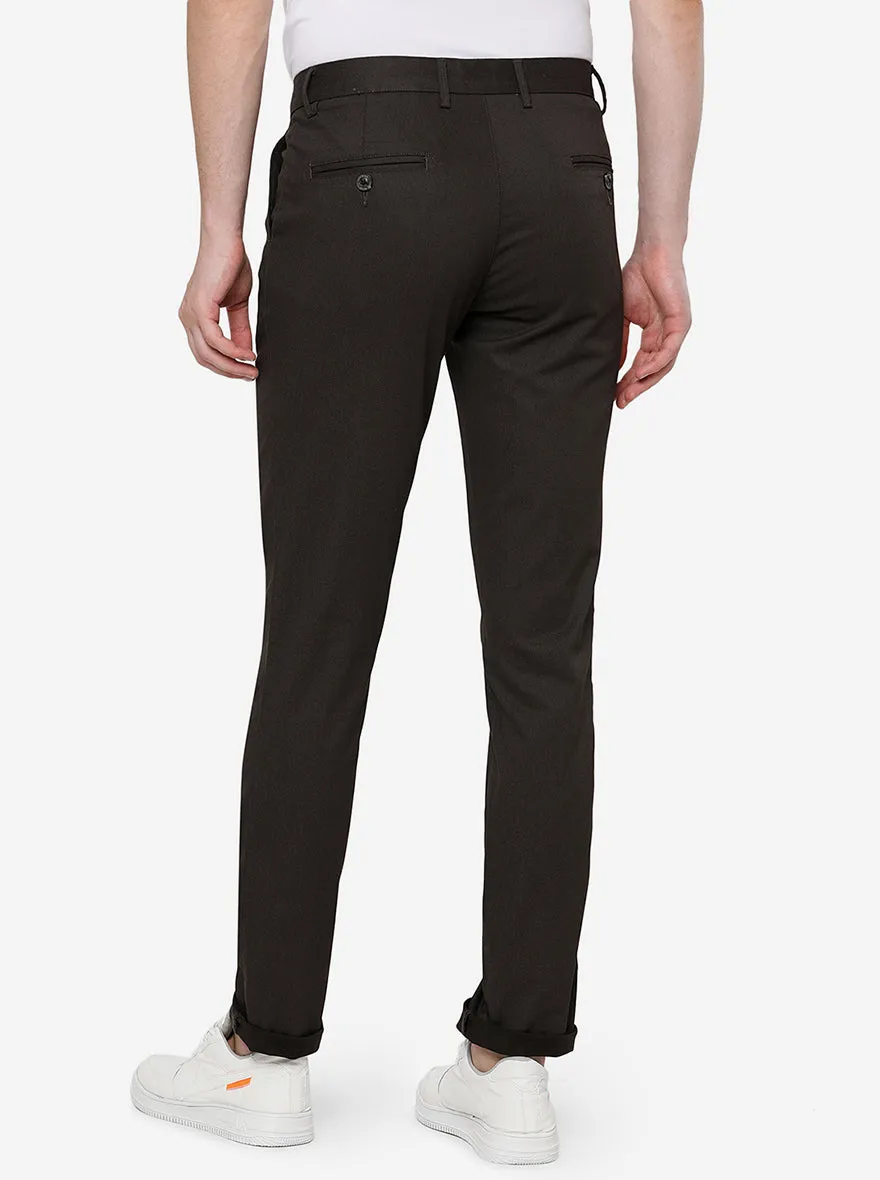 Coffee Brown Solid Uno Fit Casual Trouser | JadeBlue