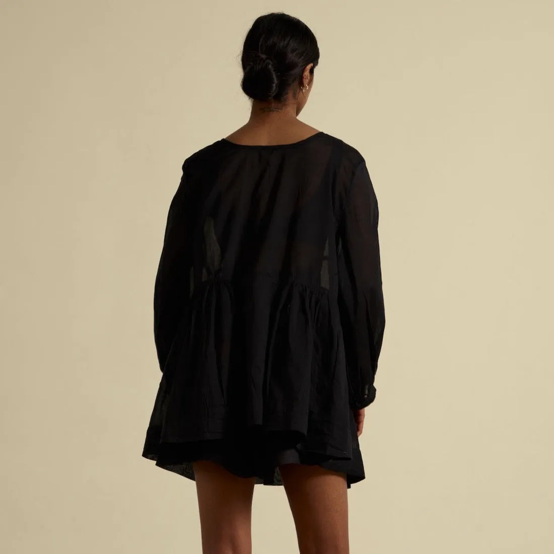 COTTON SOMERLUS DRESS IN NOIR