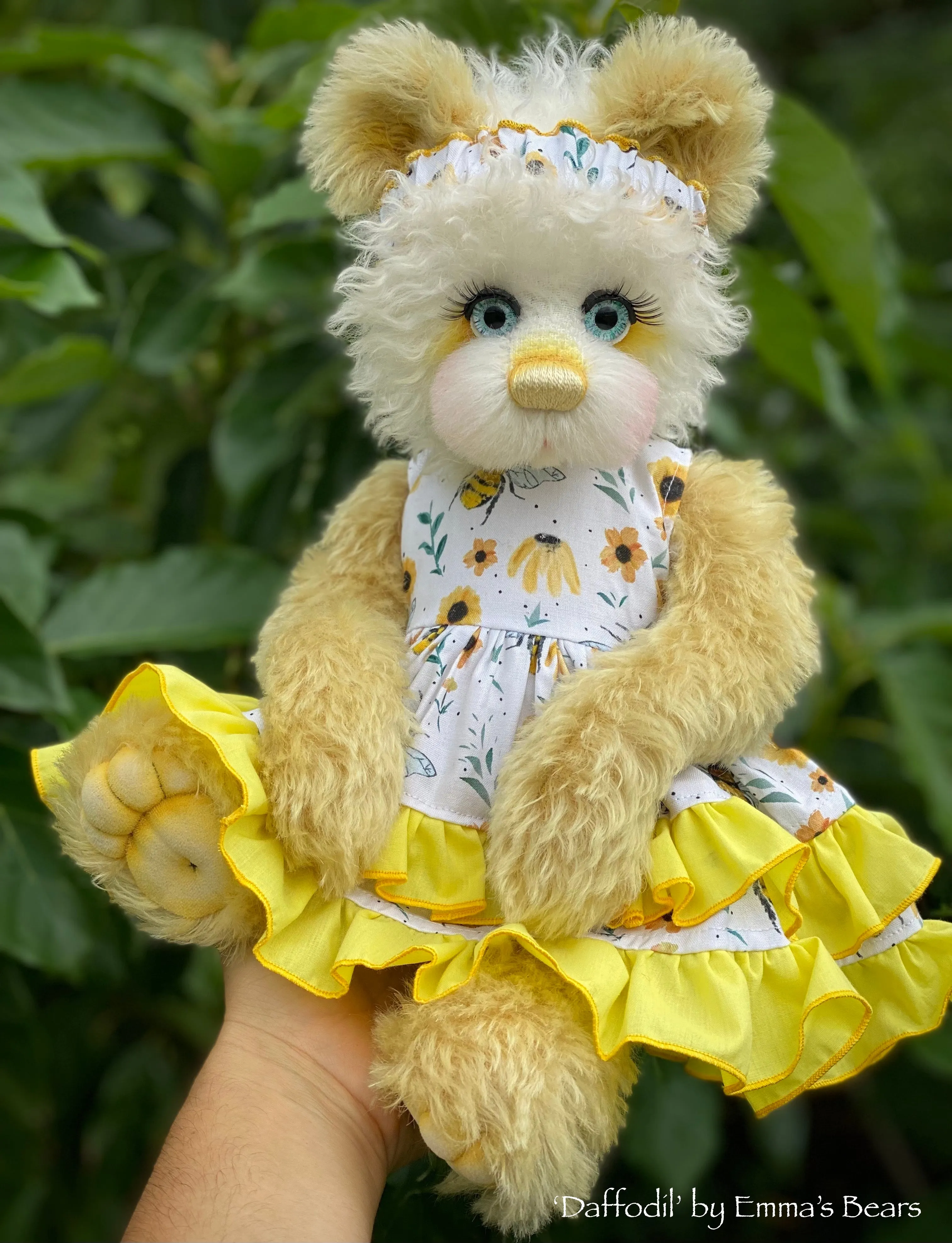 Daffodil - 16" Curlylocks, Mohair and Alpaca artist bear by Emma's Bears - OOAK