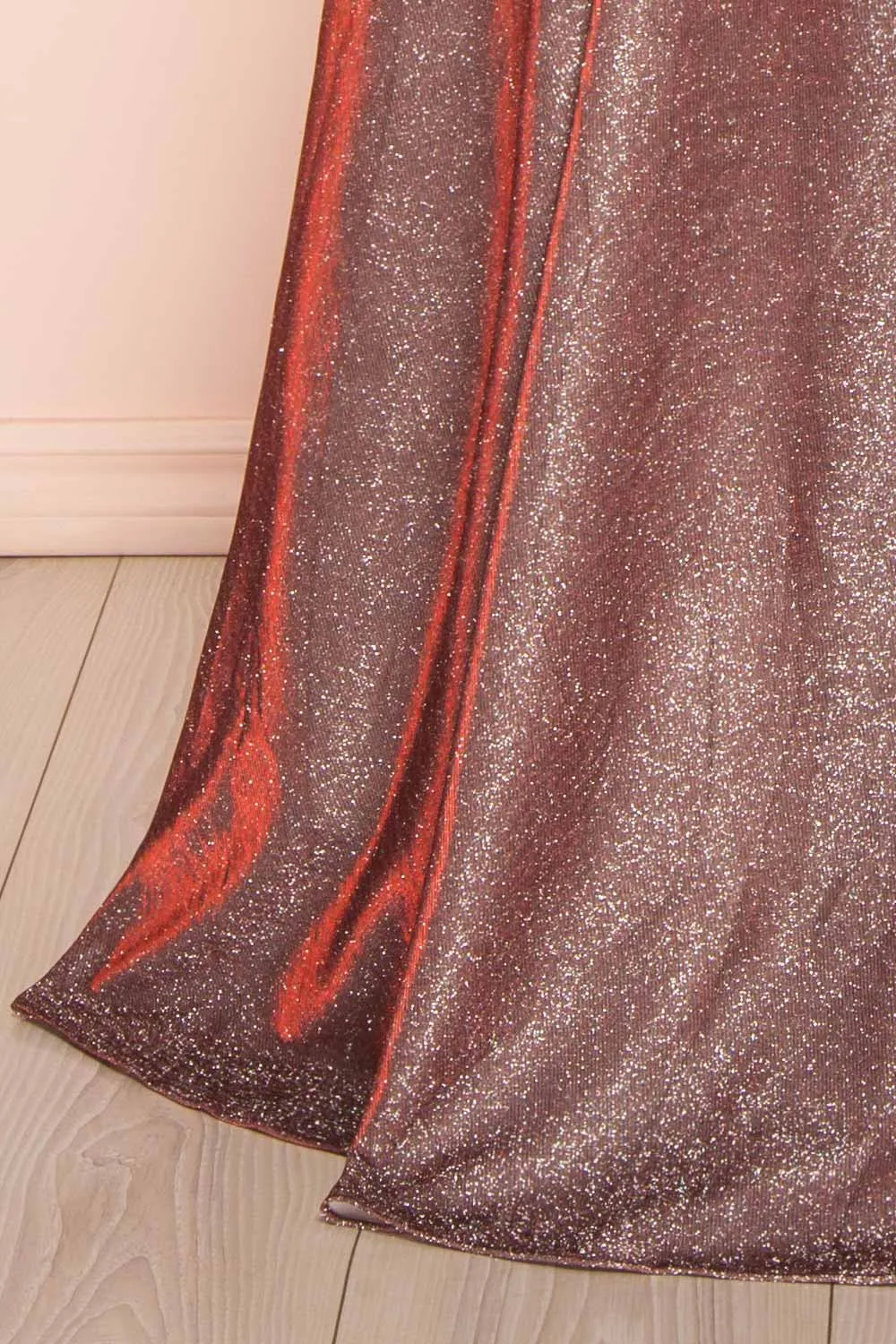 Darya Burgundy | Sparkly Maxi Dress w/ Open Back