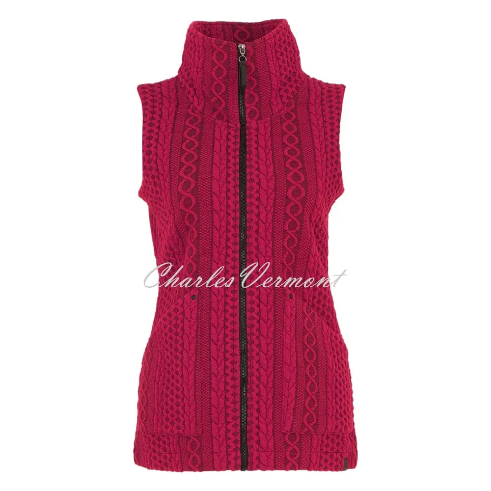 Dolcezza 'Colourful Sporty Chic' Patterned Gilet - Style 74201 (Fuchsia)