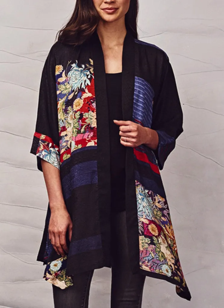 Dressori Black Print Duster Jacket