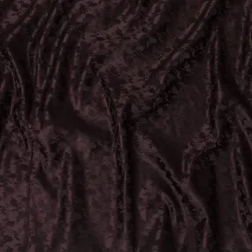 Elegant Deep Maroon Synthetic Brocade Fabric with Floral Leaf Pattern â€“ 140 cm Width-D19385