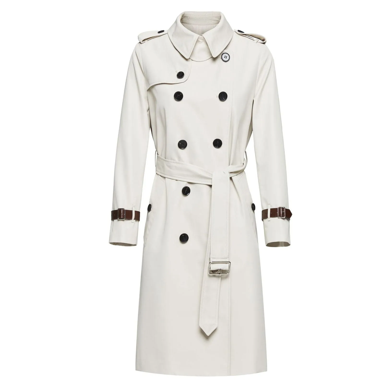 Element Autumn Winter Khaki Mid Length Trench Coat Slim Fit Slimming Elegant Trench Coat Women