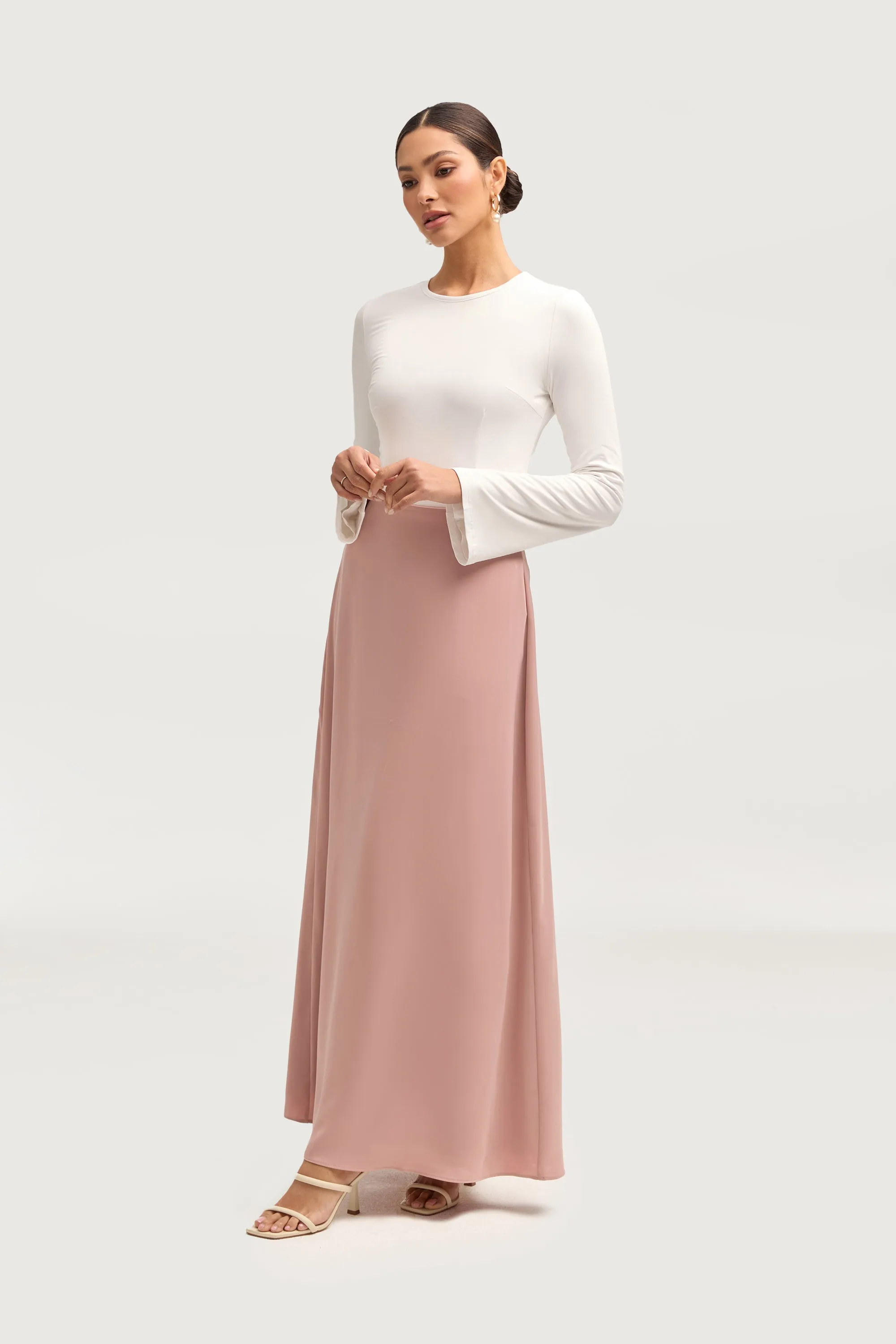 Essential Satin Maxi Skirt - Blush