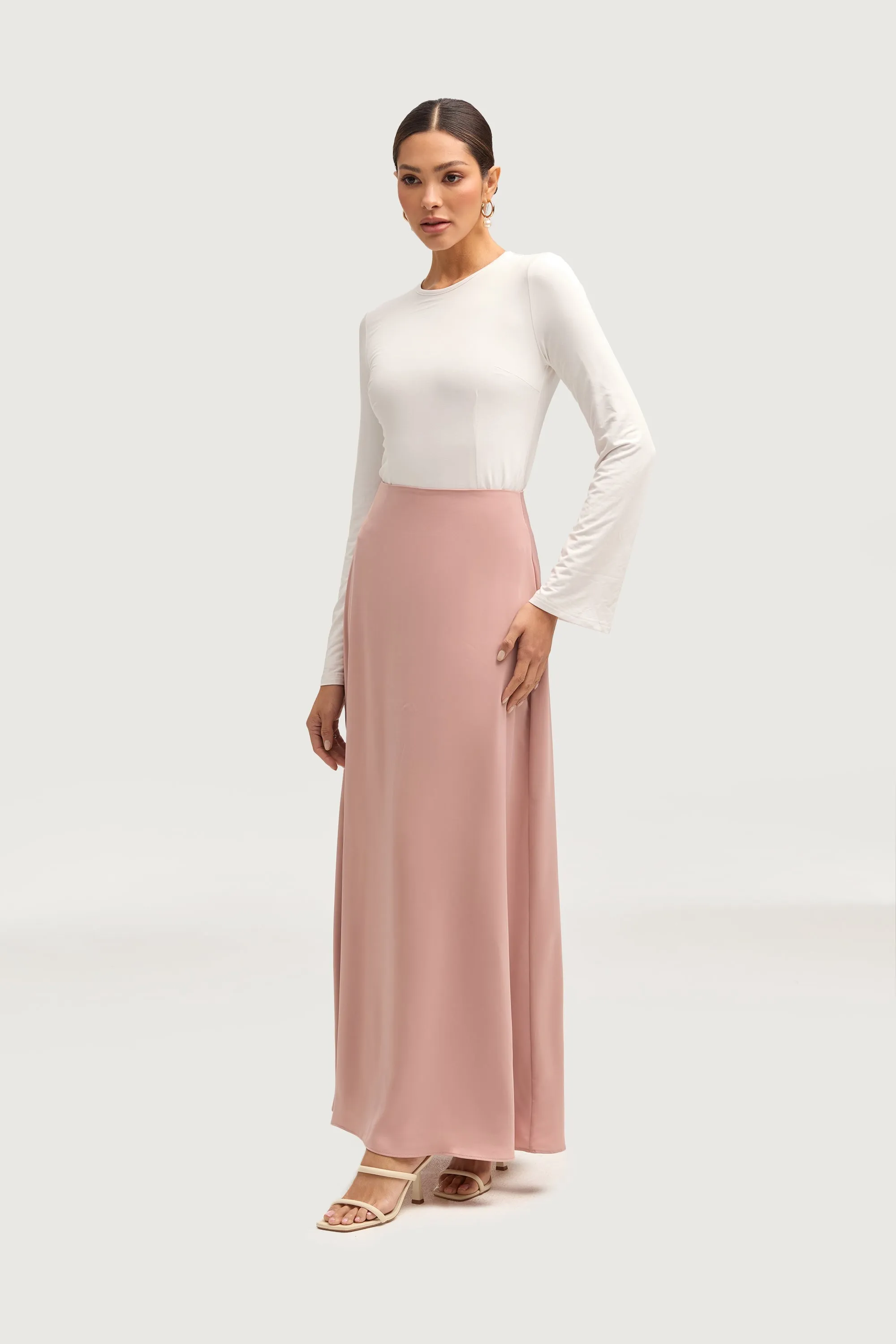 Essential Satin Maxi Skirt - Blush