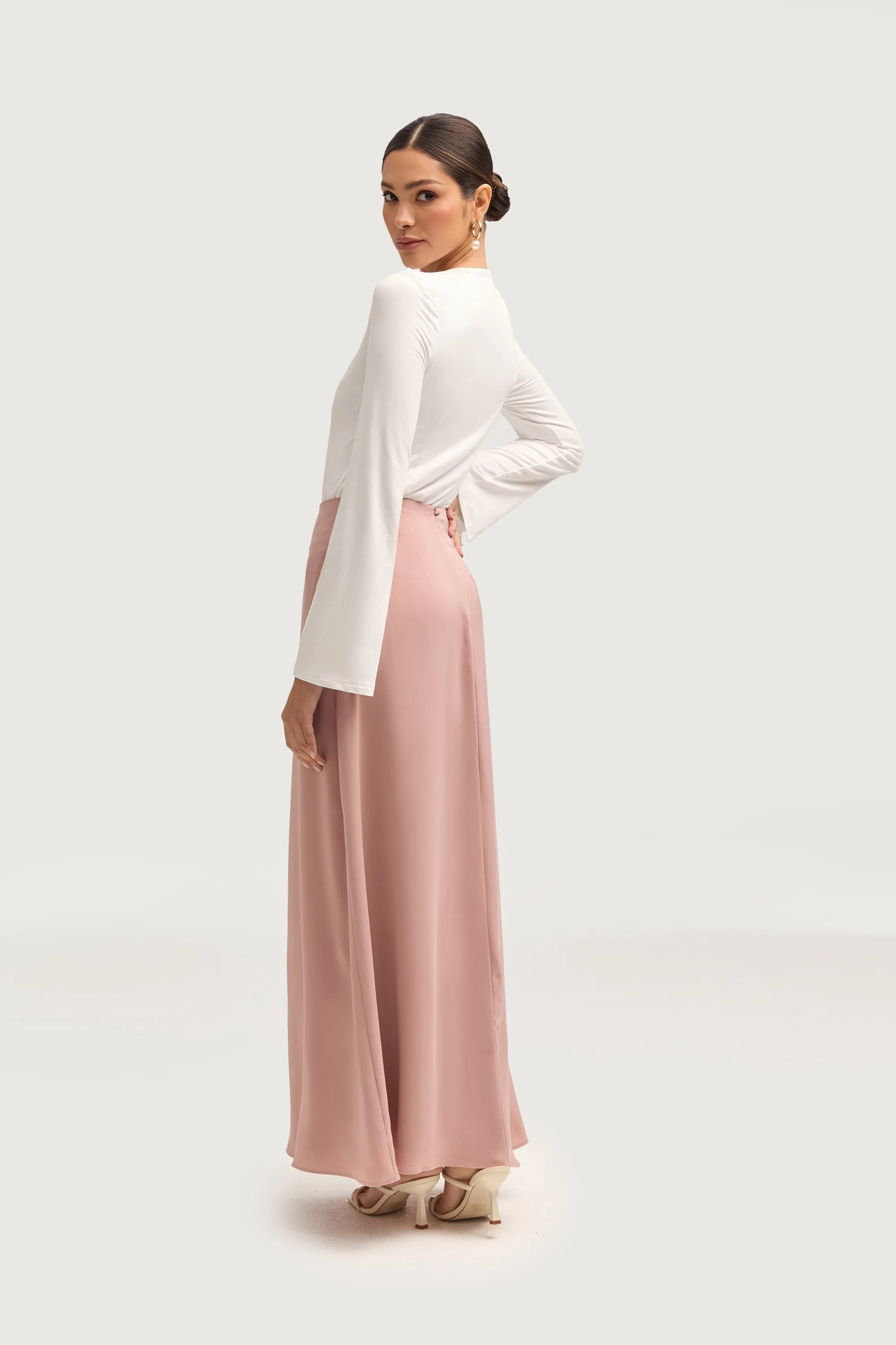 Essential Satin Maxi Skirt - Blush