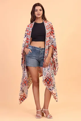 Floral Paisley kimono long cover up jacket