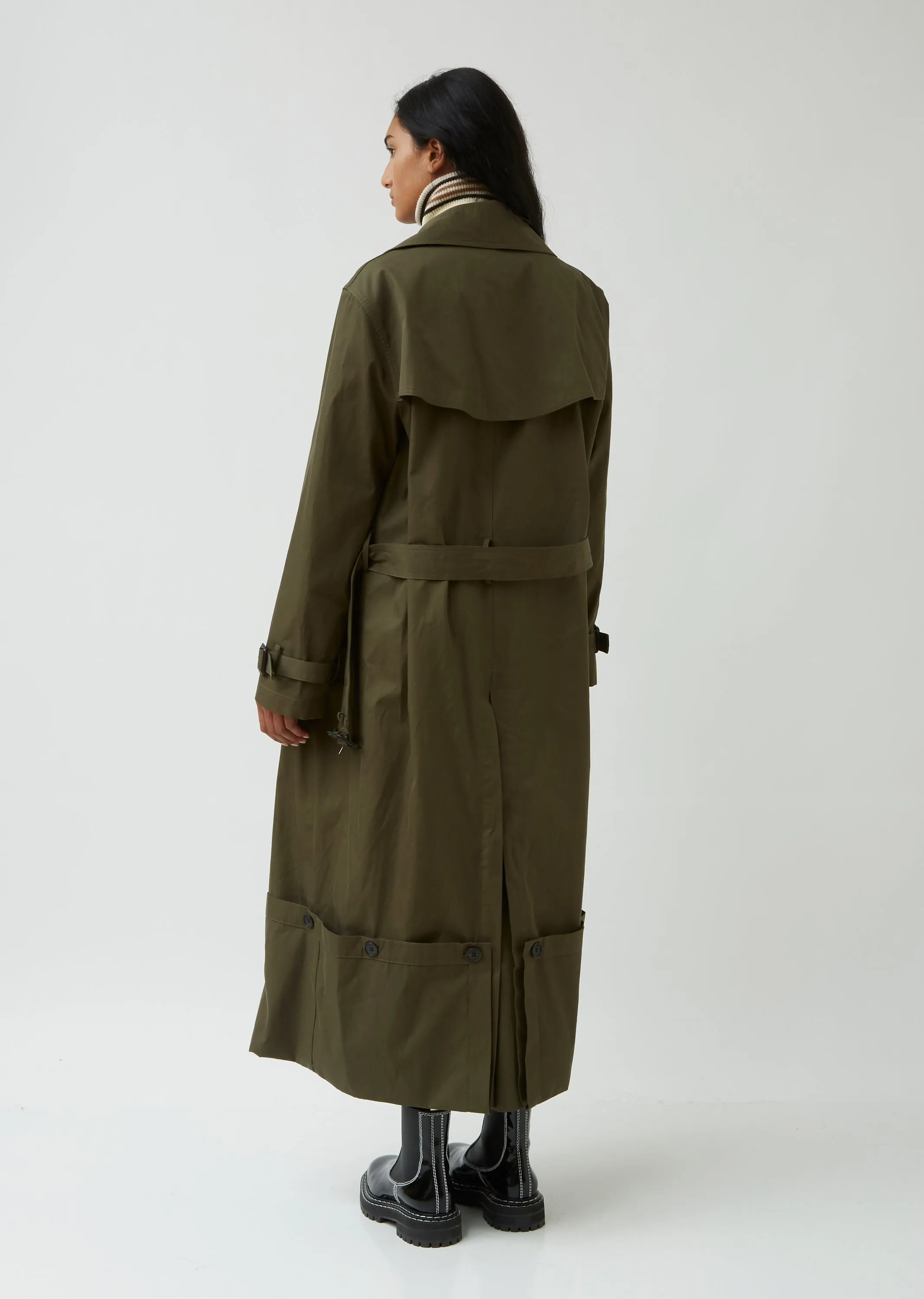 Fold Up Hem Trench Coat