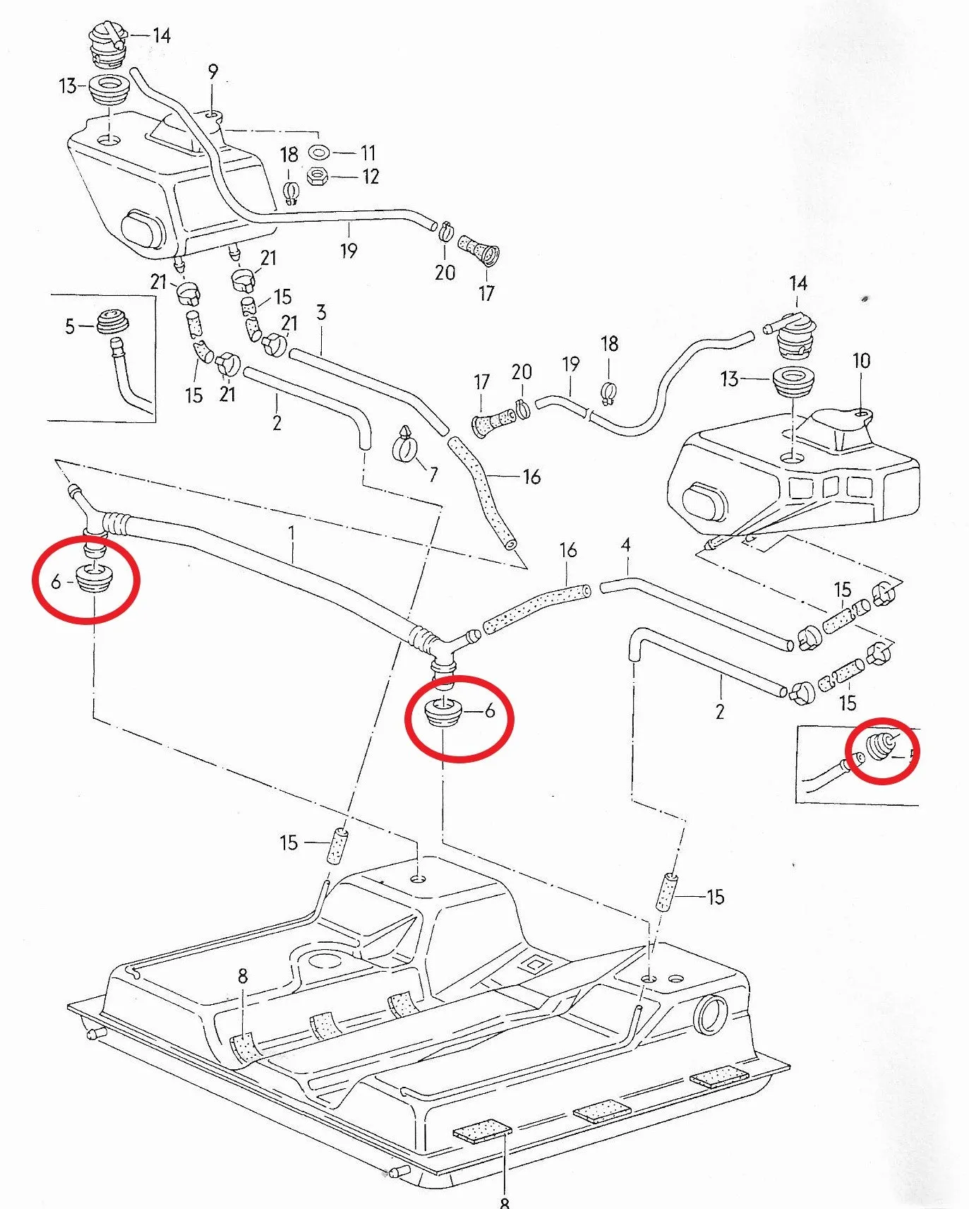 Fuel Tank Breather Grommets T3