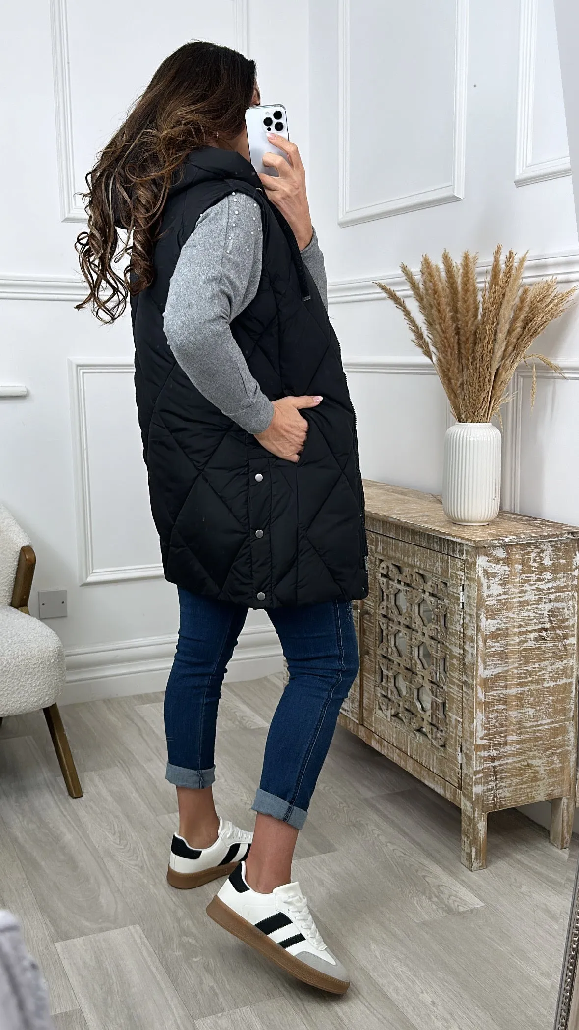 Gabriela Black Padded Gilet