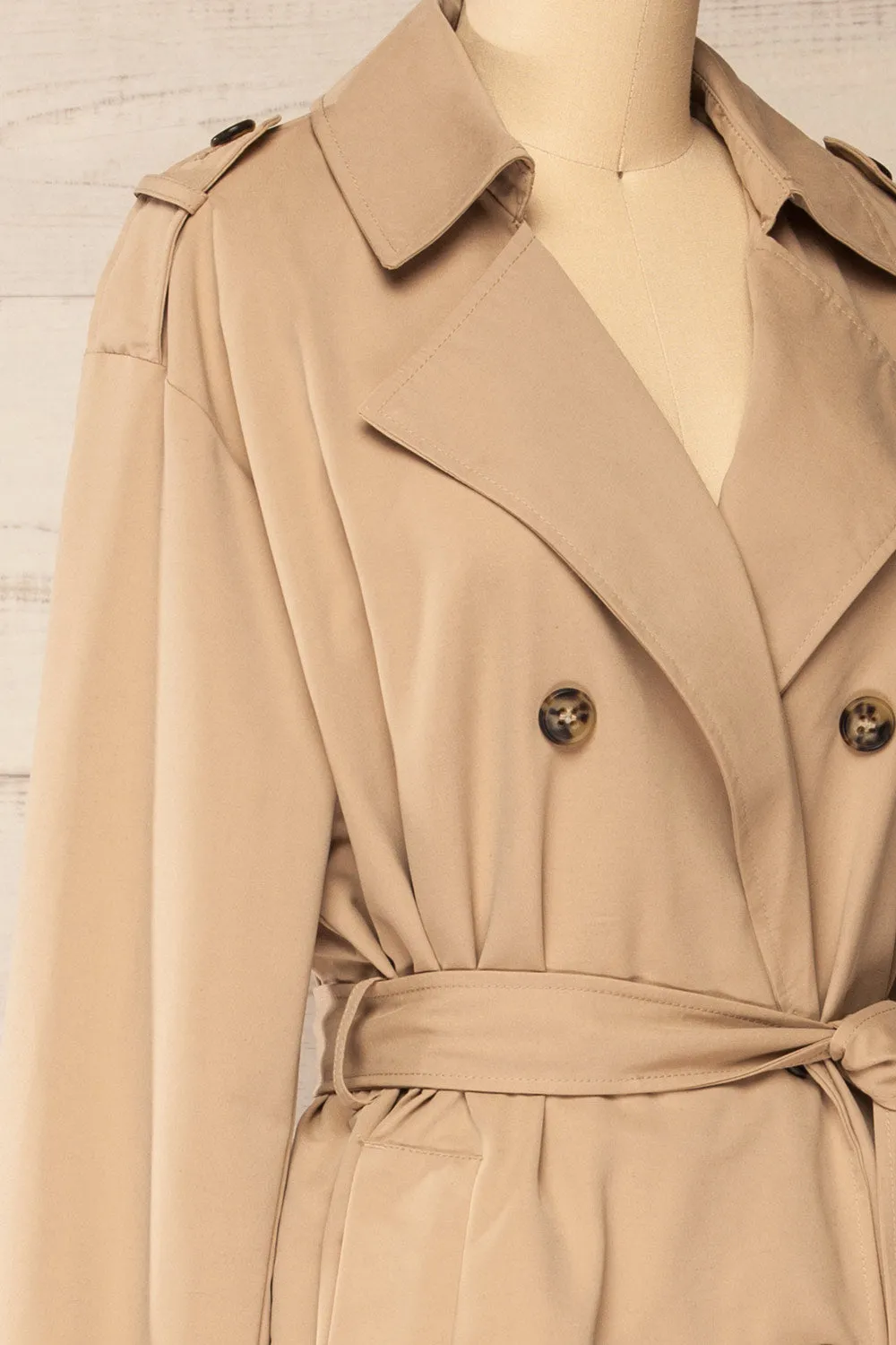 Gembloux | Beige Double Breasted Trench Coat