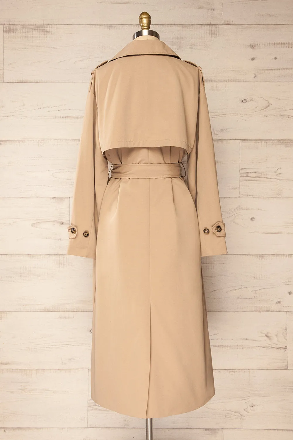 Gembloux | Beige Double Breasted Trench Coat