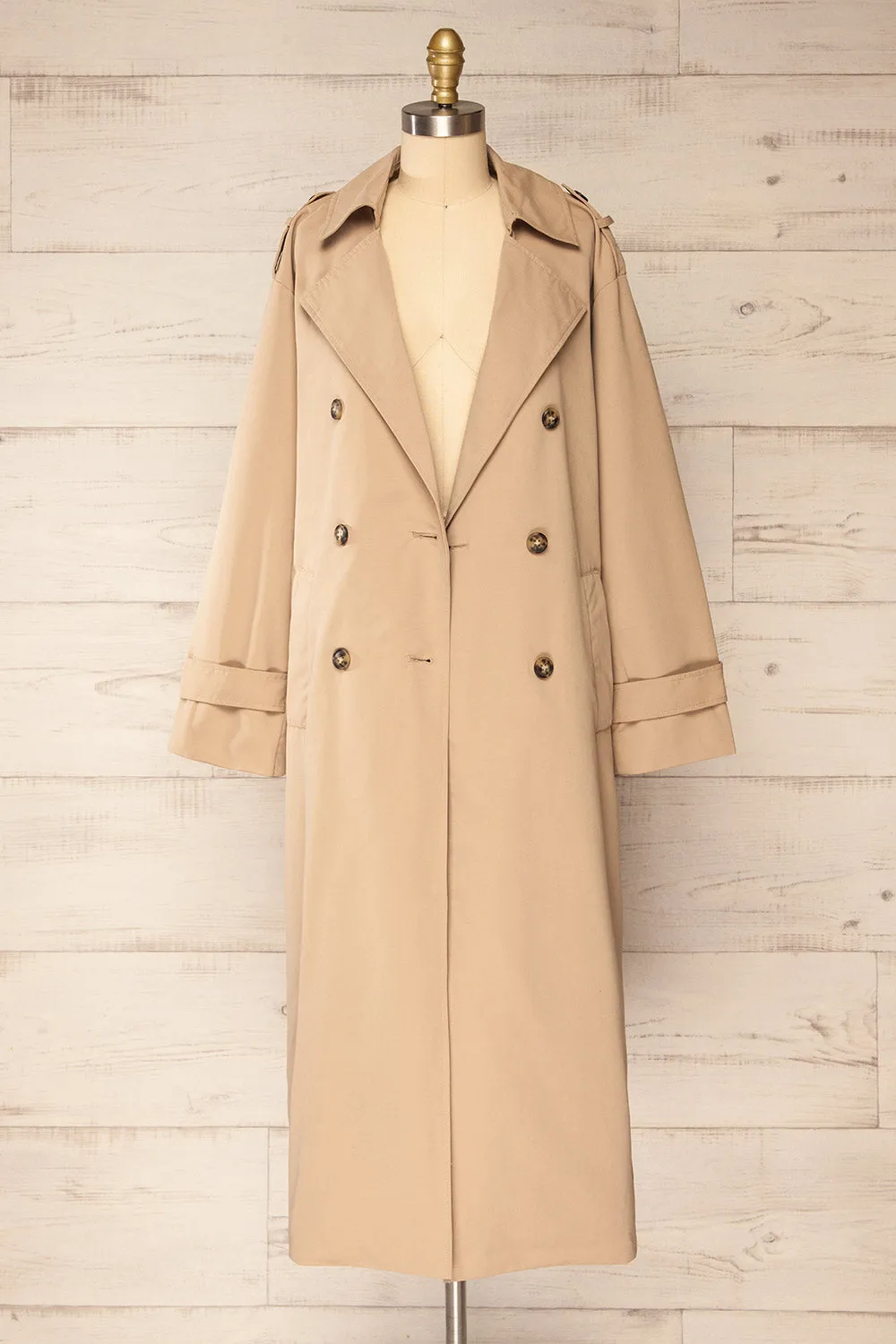 Gembloux | Beige Double Breasted Trench Coat