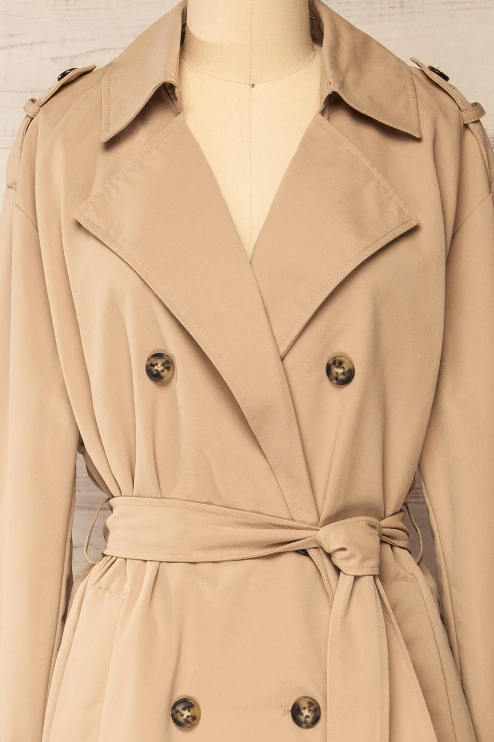 Gembloux | Beige Double Breasted Trench Coat