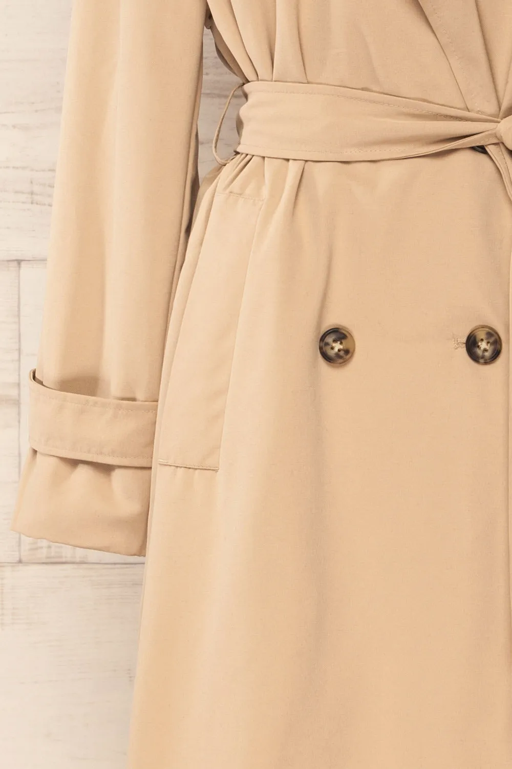 Gembloux | Beige Double Breasted Trench Coat