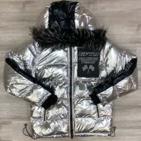 GFTD- racing team puff jacket (silver)