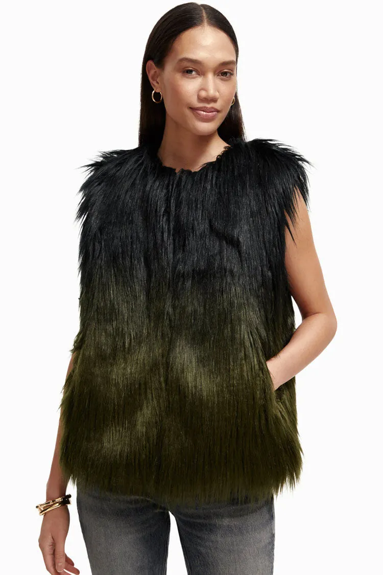 Gradient Faux Fur Gilet | FINAL SALE