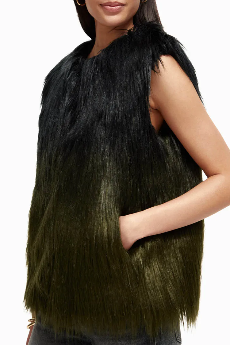 Gradient Faux Fur Gilet | FINAL SALE