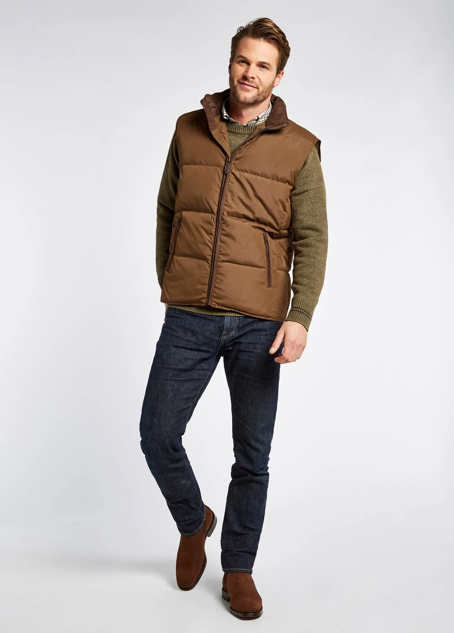 Graystown Mens Down-filled Gilet - Walnut