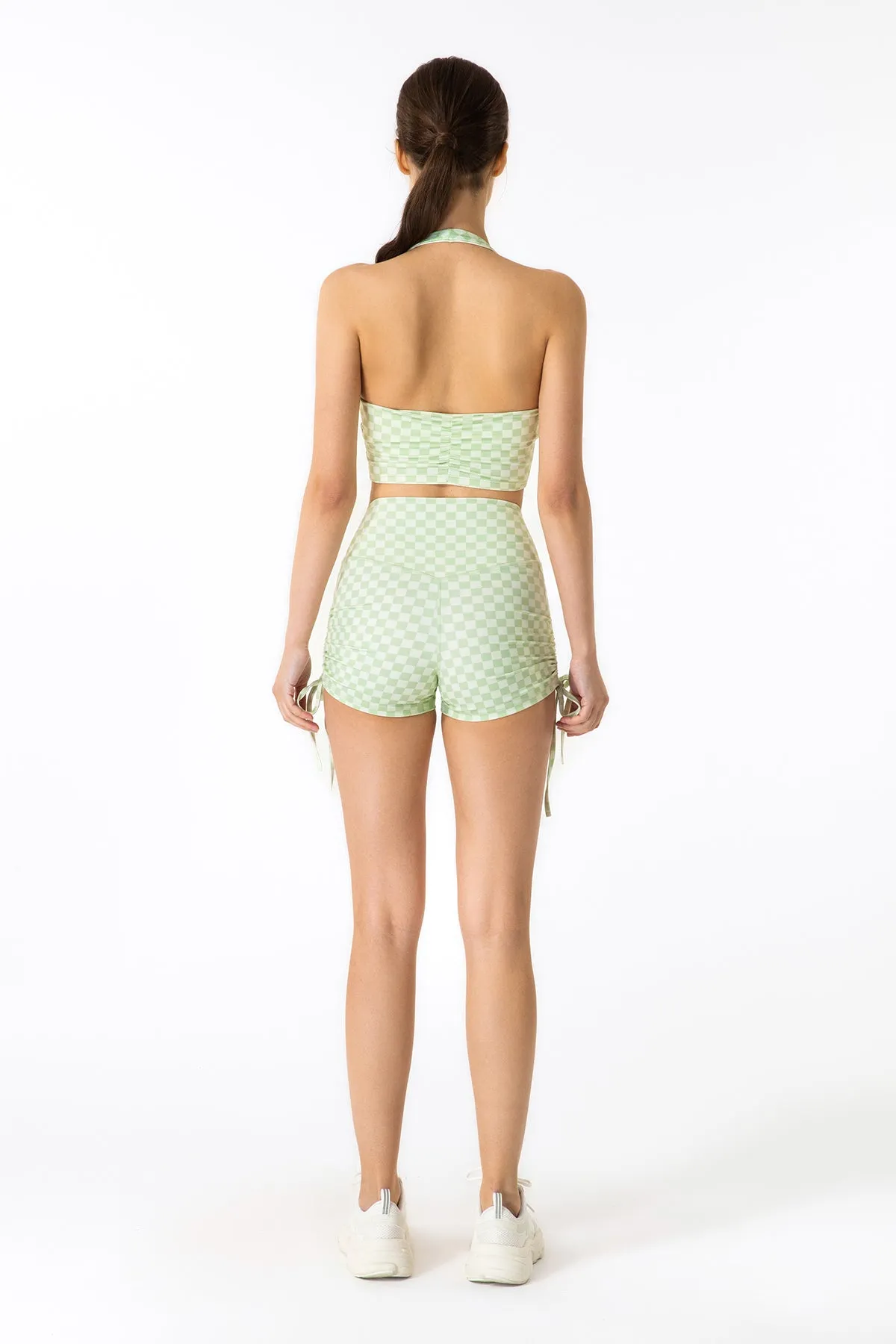 GRID GIRL Cami Bra & Side Drawstring Shorts Sets