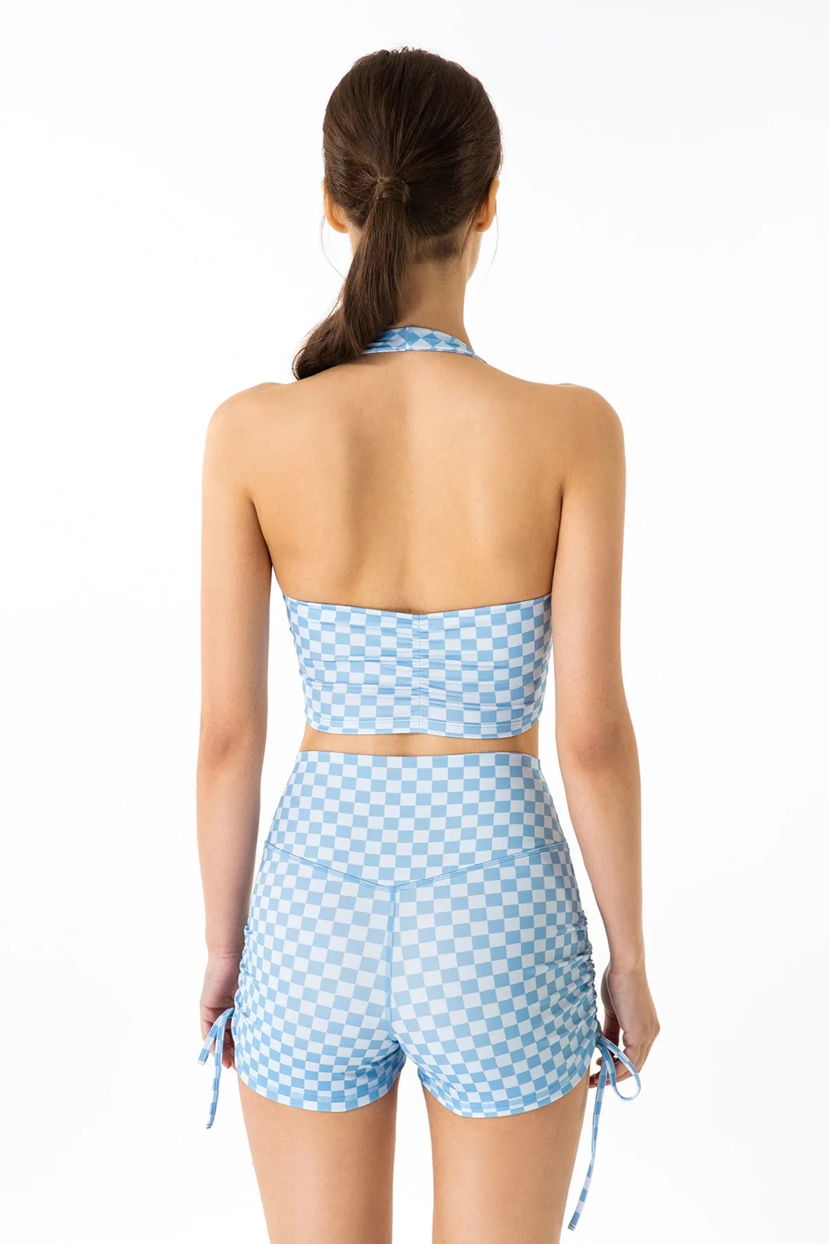 GRID GIRL Cami Bra & Side Drawstring Shorts Sets