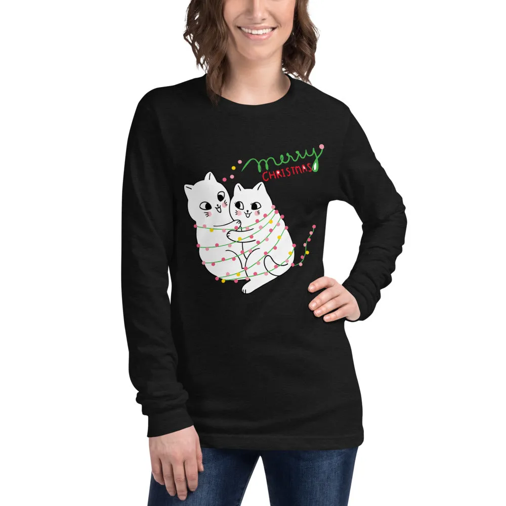 Grumpy Christmas Cat Women's Long Sleeve Tee