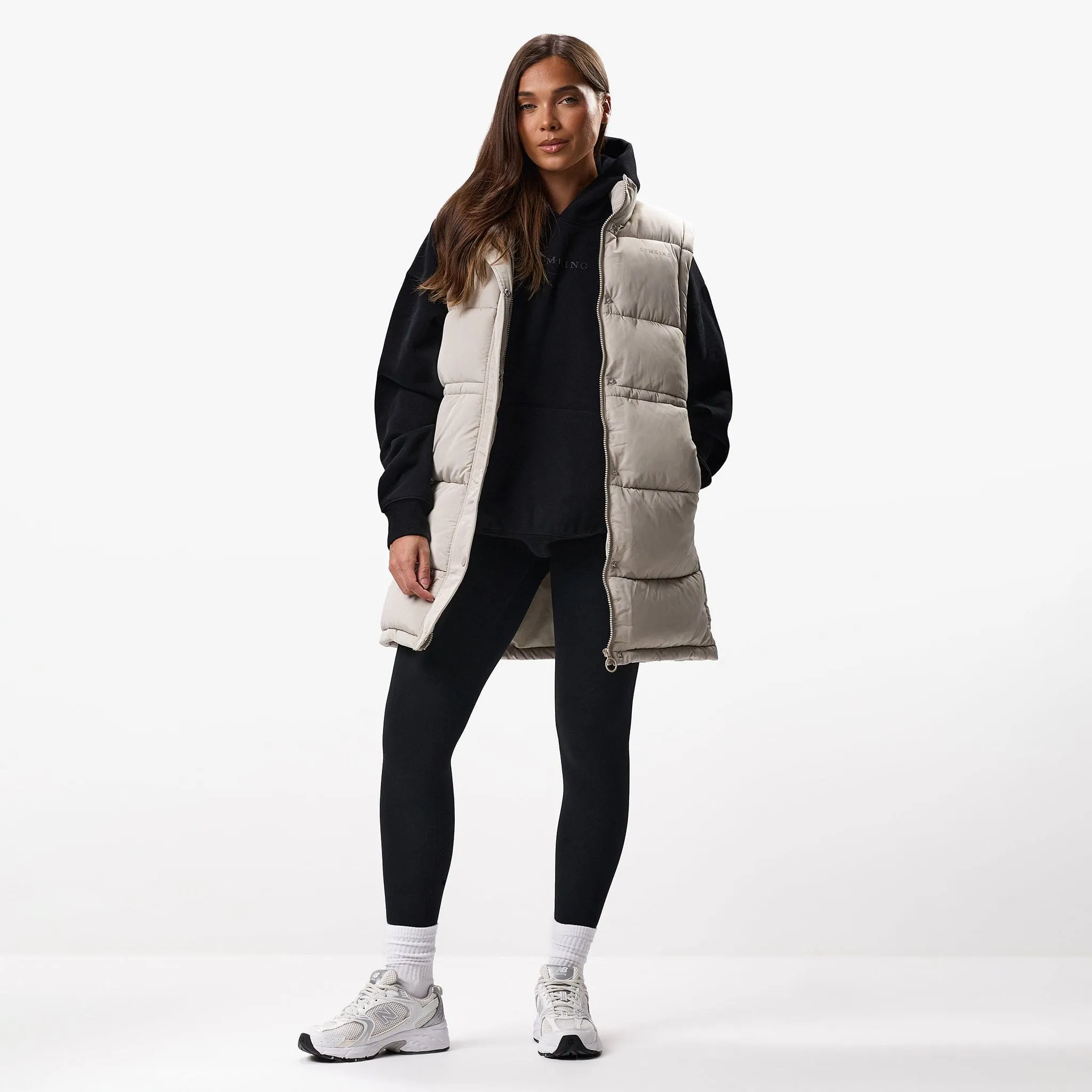 Gym King Longline Gilet - Champagne