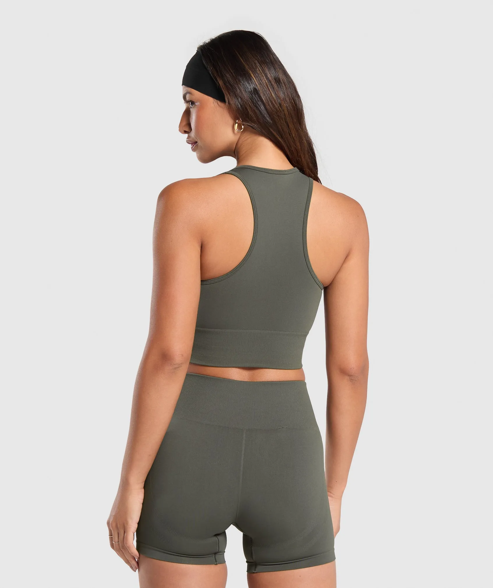 Gymshark Everyday Seamless Crop Tank - Strength Green