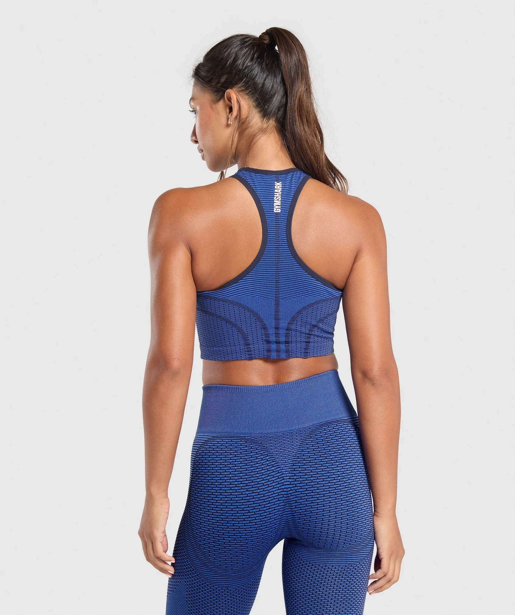 Gymshark Sport Seamless Cropped Tank - Force Blue/Pastel Blue