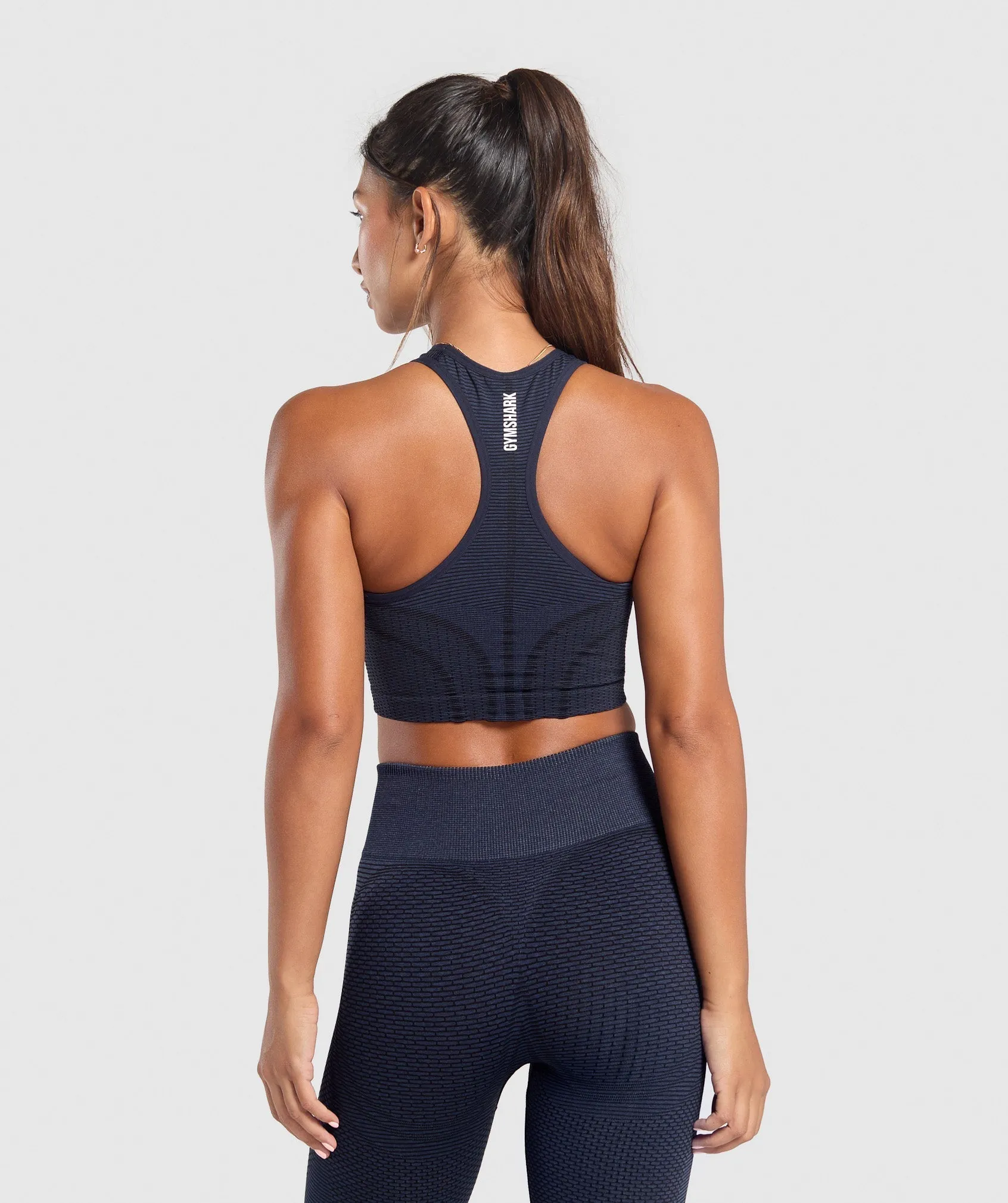 Gymshark Sport Seamless Cropped Tank - Heavy Blue/Iron Blue