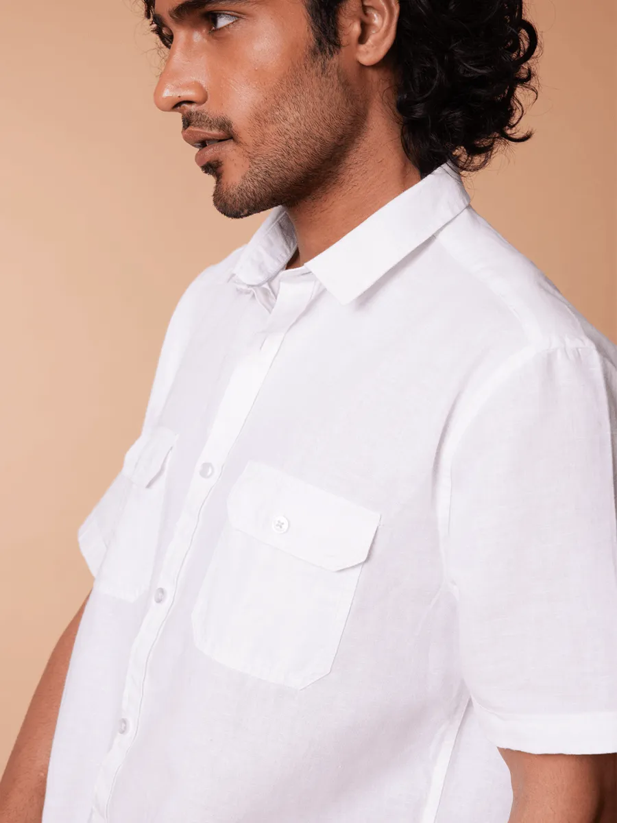 Half-sleeve Cotton Linen Shirt - Sojourn