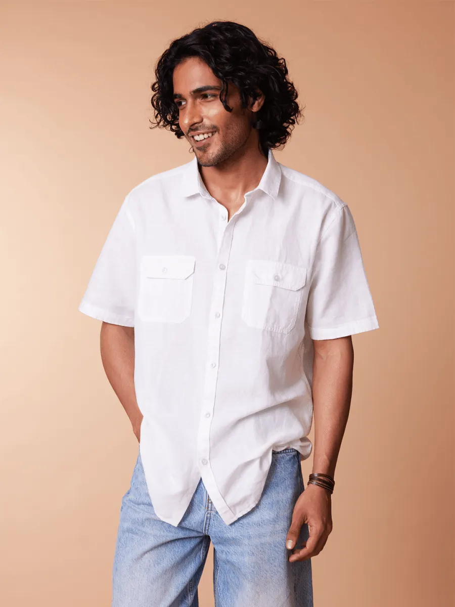 Half-sleeve Cotton Linen Shirt - Sojourn