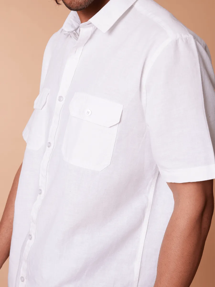 Half-sleeve Cotton Linen Shirt - Sojourn