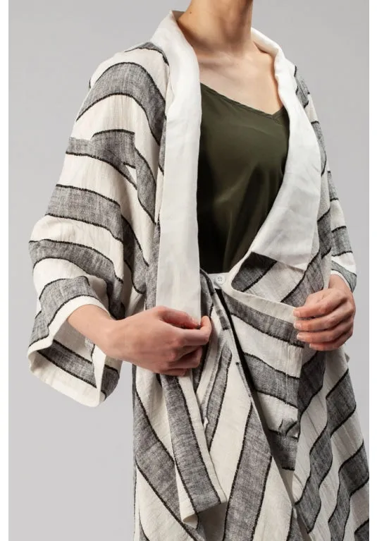 Haori Jacket Grey Stripe