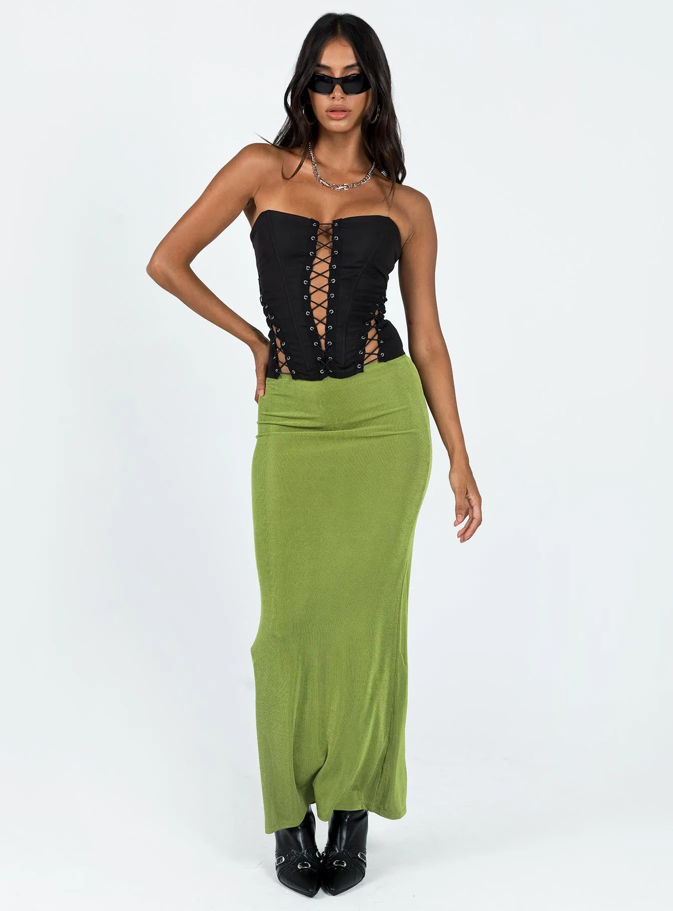 Harriette Maxi Skirt Green