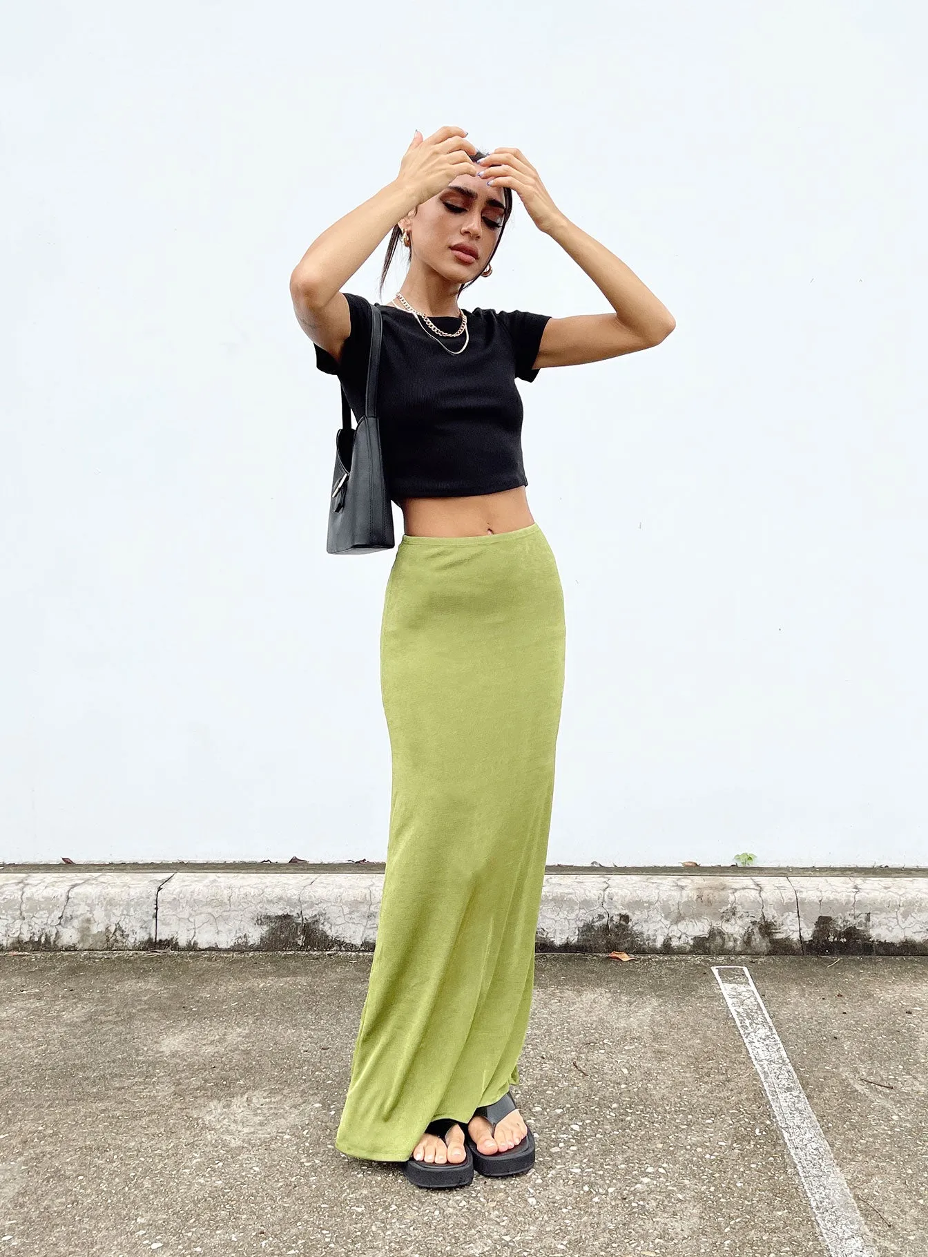 Harriette Maxi Skirt Green