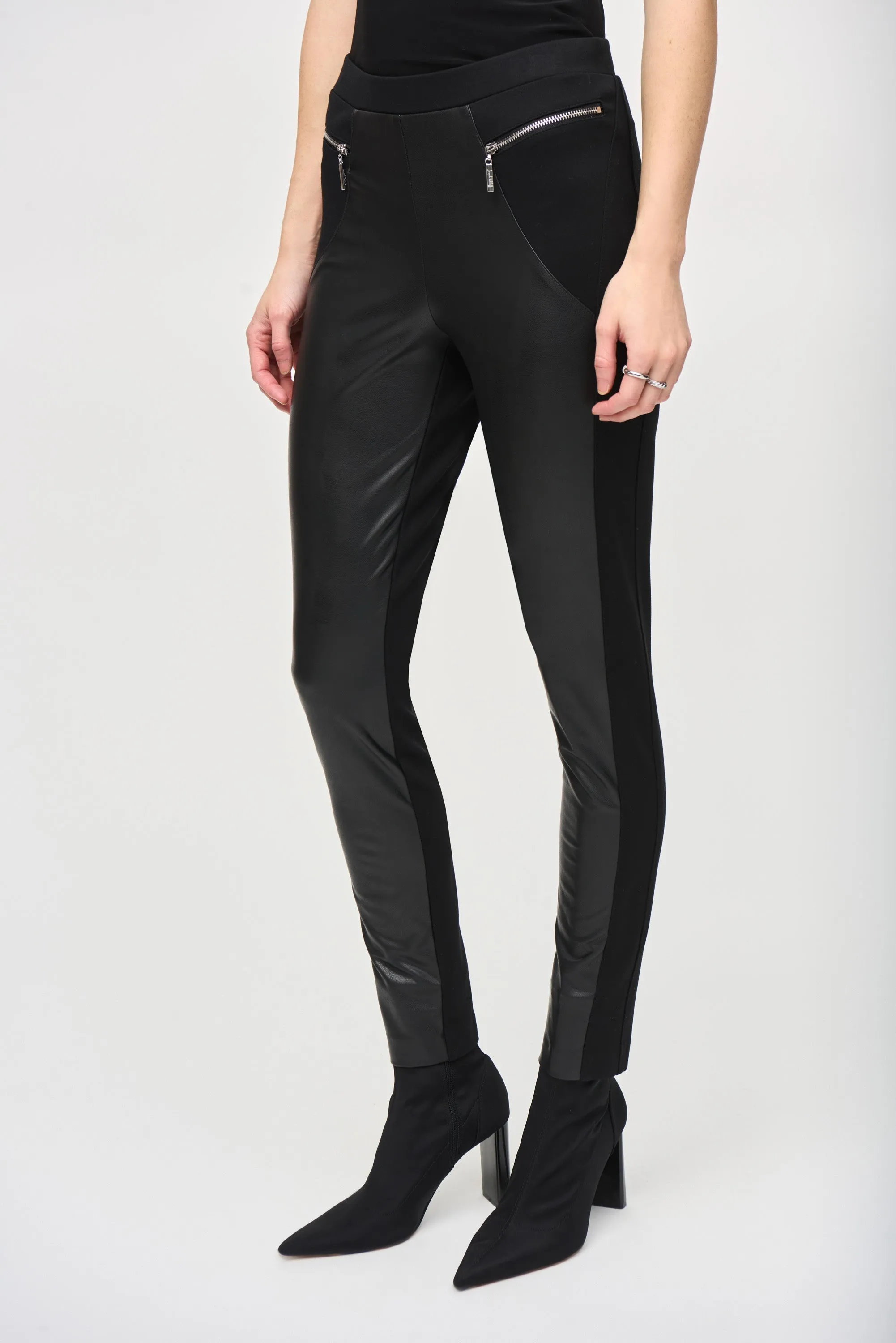 Heavy Knit And Leatherette Leggings
243041