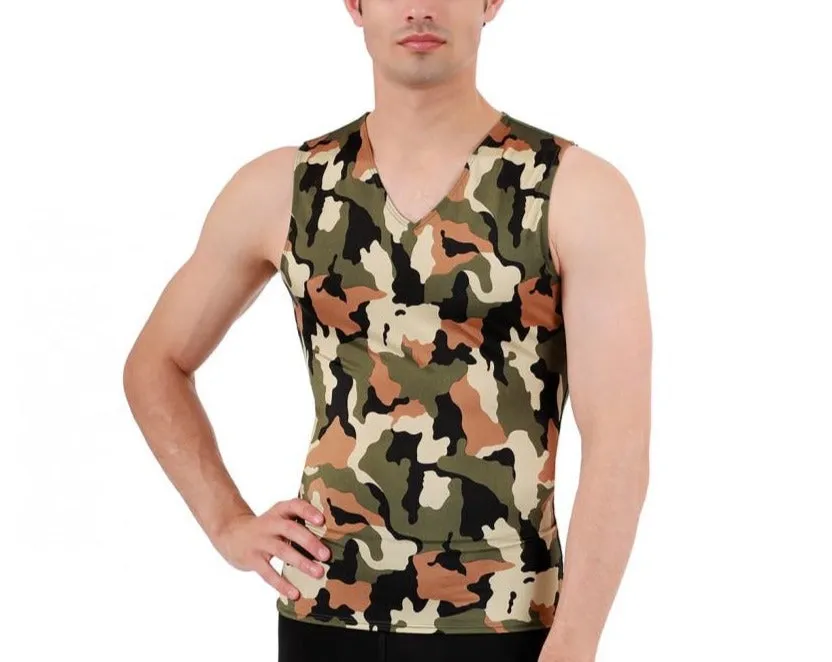 Insta Slim Camo Activewear Sleeveless V- Neck 3VAT0N1