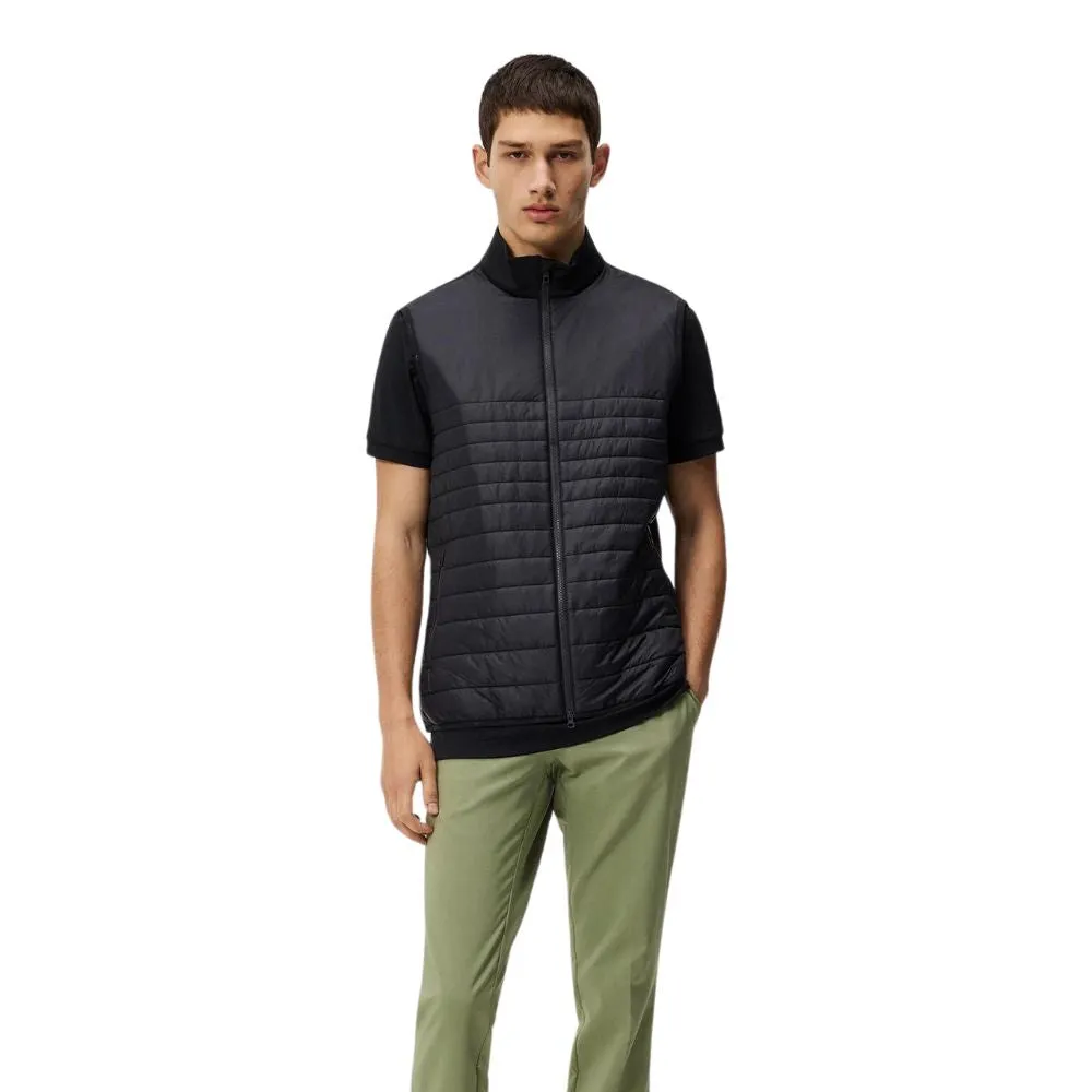 J Lindeberg Martino Mens Quilted Hybrid Golf Gilet - Black