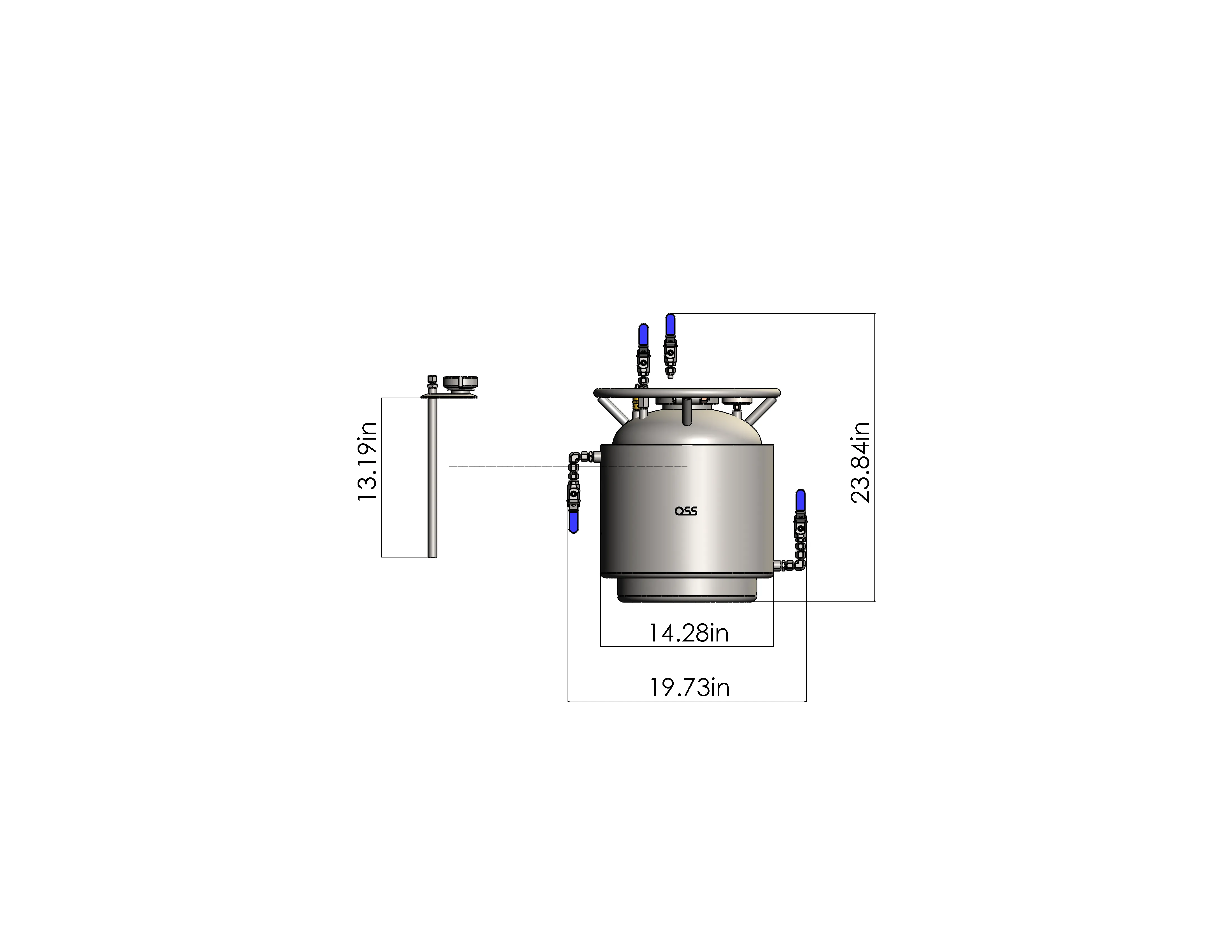 Jacketed Solvent Tank - 25lb